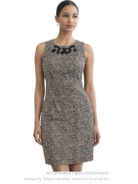 Geometric Sheath Dress Origami Neck Minimalist Office Chic M/L